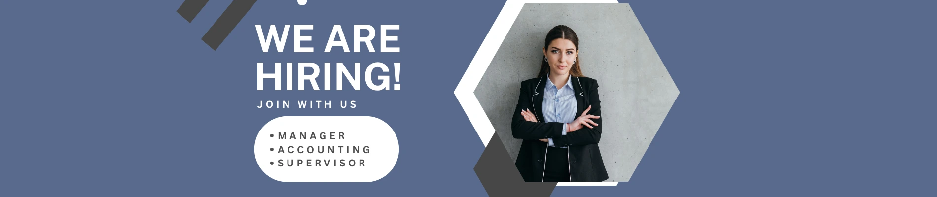 Denim Blue Minimalist We Are Hiring Banner Landscape 2