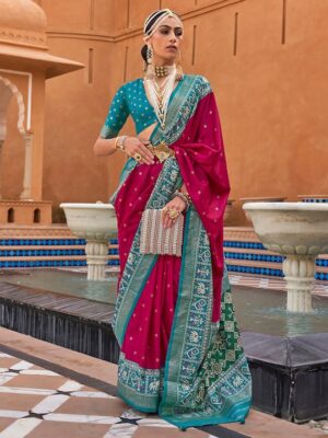 Polka Dots Woven Design Zari Patola Saree