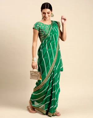 Green Georgette Saree