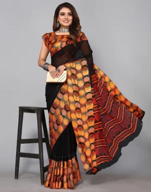 Black Georgette Saree