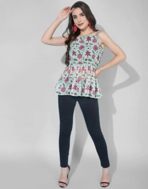 Sea Green Gathered Top