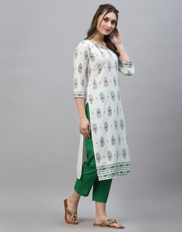 White Printed Kurti - Image 3