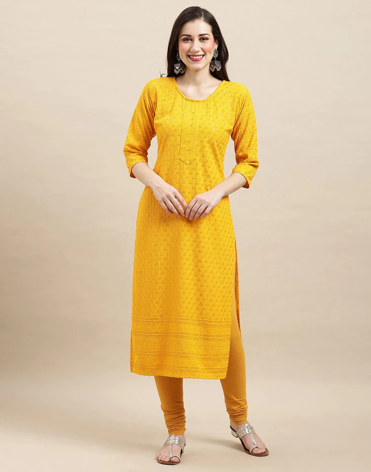 Khadi Plain Kurti (Mustard Yellow) | eWe