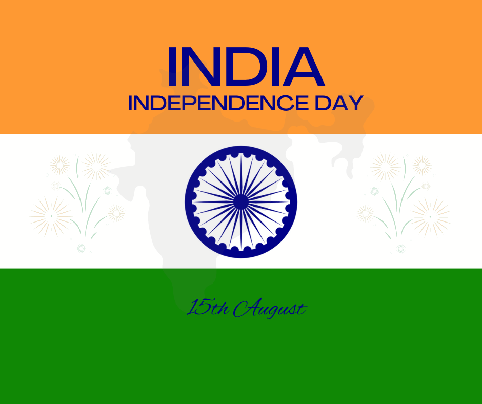 Orange and Green Modern India Independece Day Facebook Post