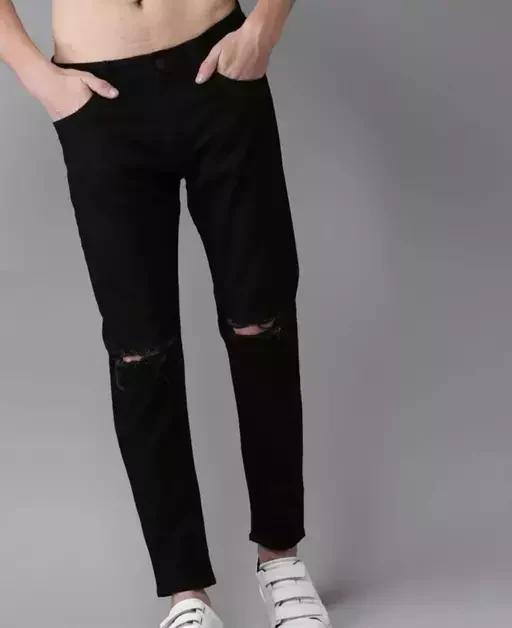 Comfits Black Knee Cut Jeans