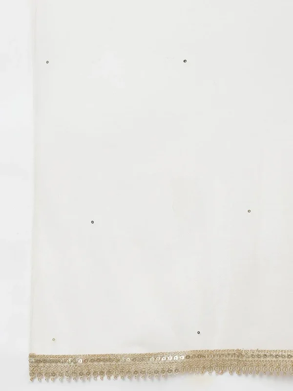 Divena Cream Chanderi kurta Pant Set with Net Dupatta - Image 8