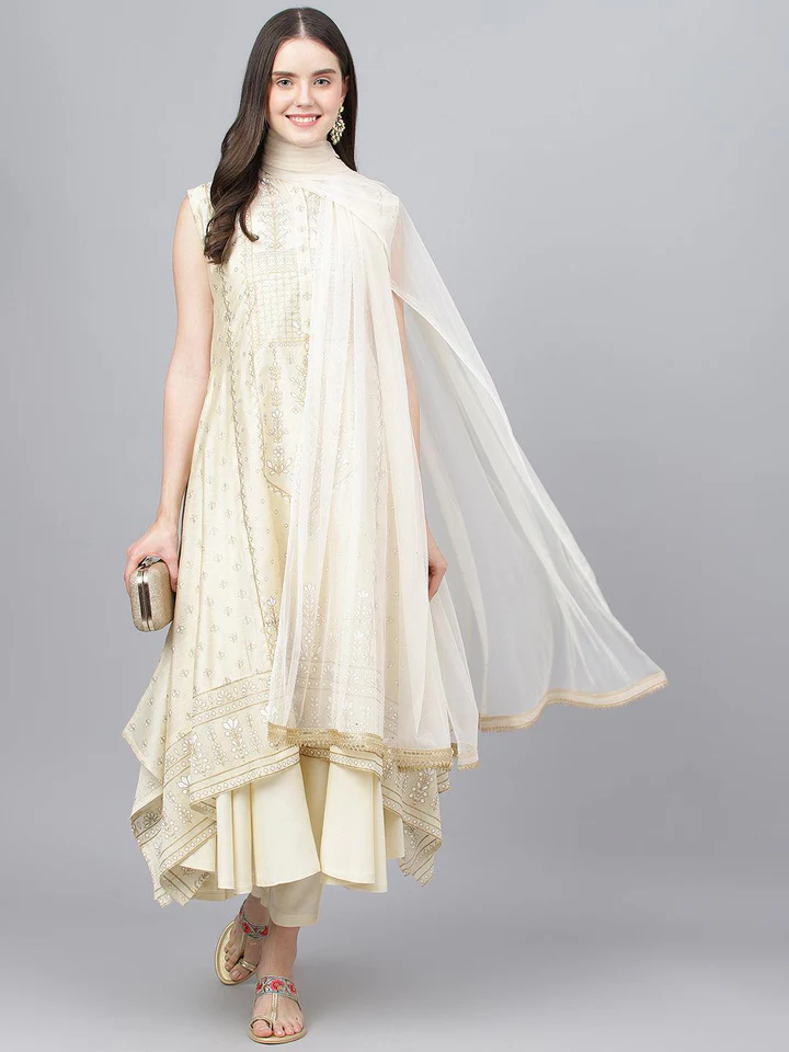 DK0822.8_720x Divena Cream Chanderi kurta Pant Set with Net Dupatta - Image 1