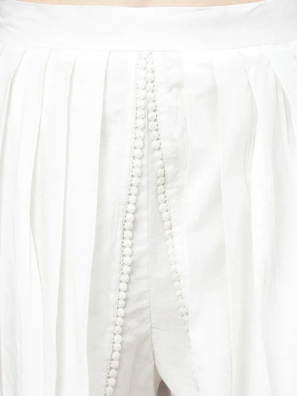 Divena White Floral Printed Straight Kurta With tulip pant - Image 5