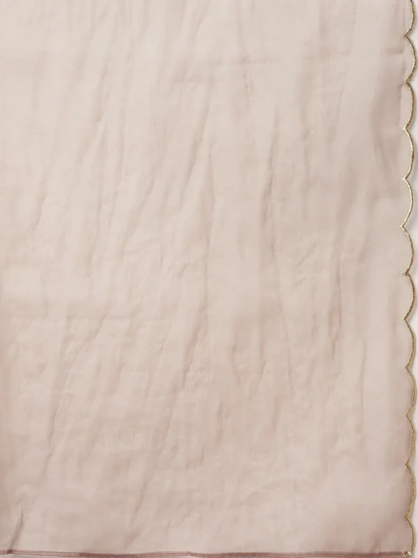 Women's Brown Chinon Solid Kurta With Pant And Dupatta - Image 9