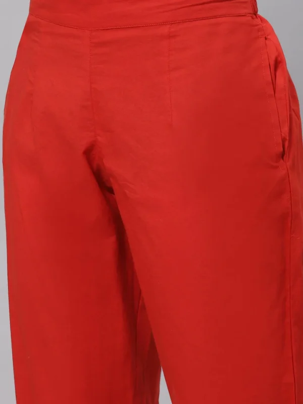 Divena Yellow Floral Cotton Kurta Pant Set with Dupatta - Image 5