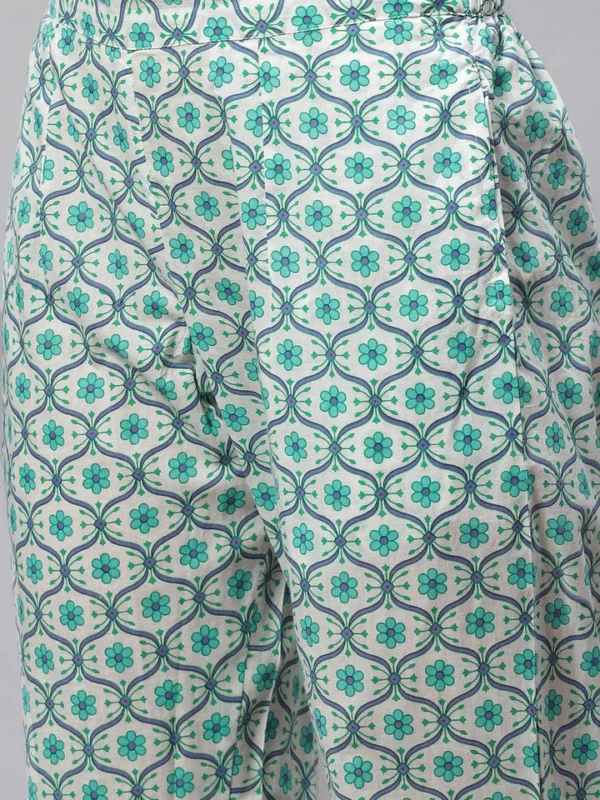 Divena Seagreen Cotton kurta Pant set with Dupatta - Image 6