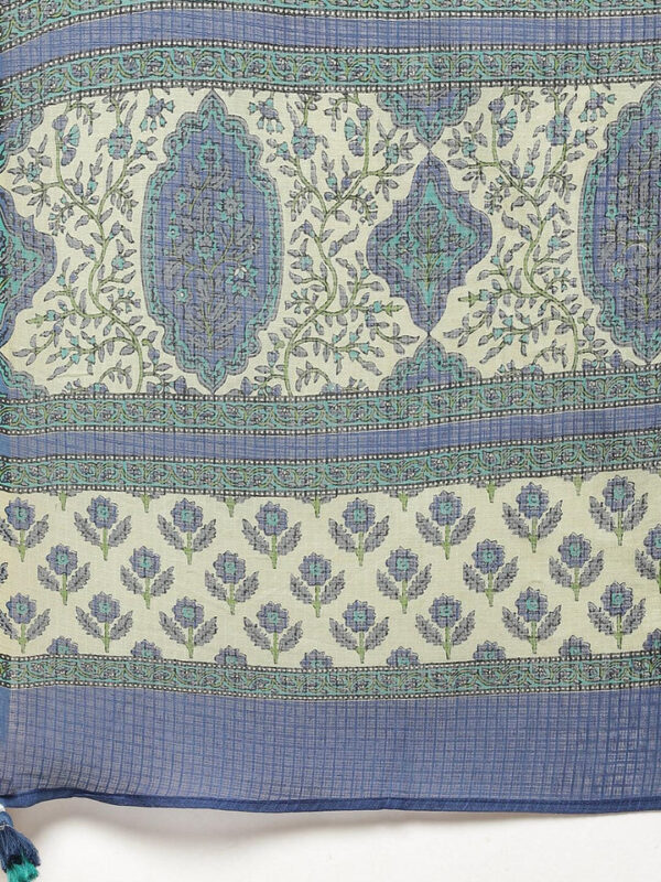 Divena Green Cotton Straight Kurta Pant Set With Dupatta - Image 7