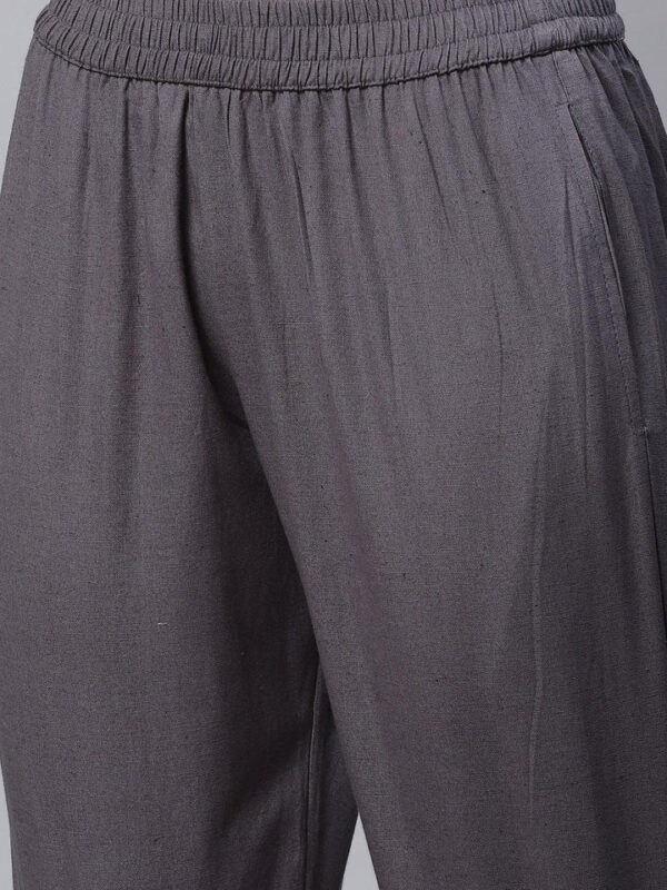 Divena Grey Modal Bandhej Kaftan Pant Set - Image 4