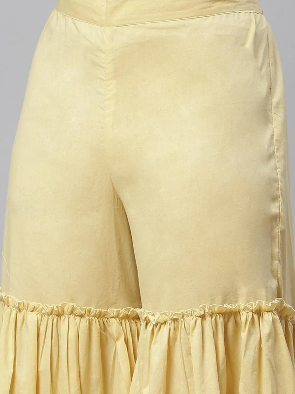 Divena Yellow Rayon Printed Kurti Sharara Set - Image 6