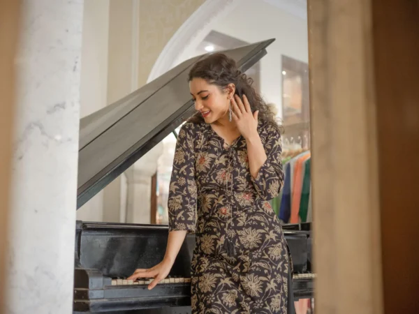 Divena Black Printed Kurta with Palazzo Set - Image 3