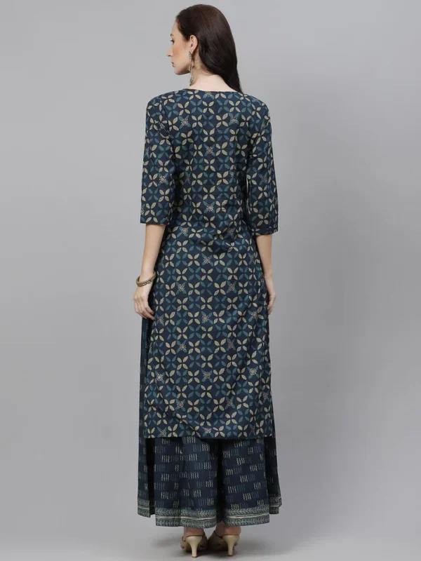 Divena Indiogo blue Kurta Set With Palazzo - Image 4