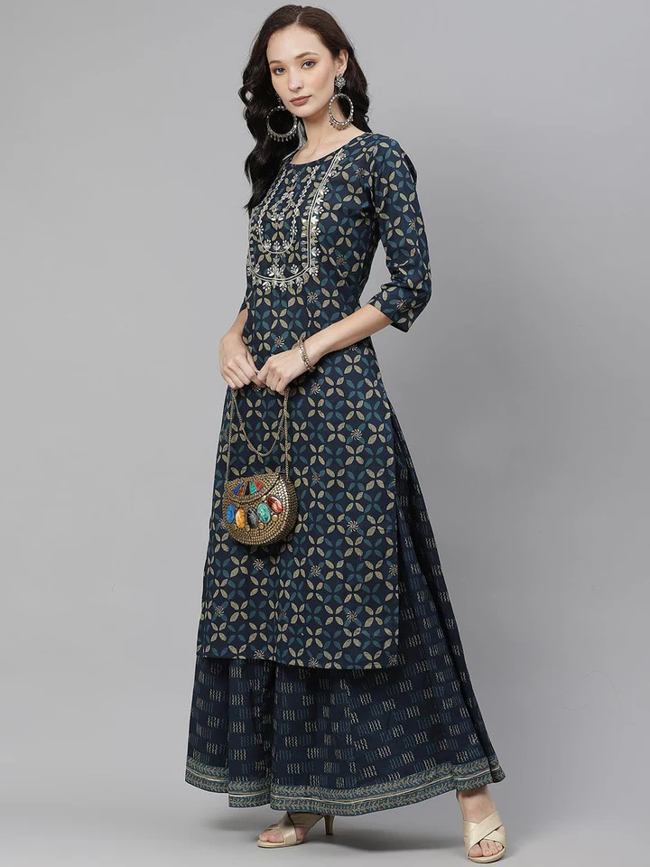 DK0600-6_720x - Copy Divena Indiogo blue Kurta Set With Palazzo - Image 1