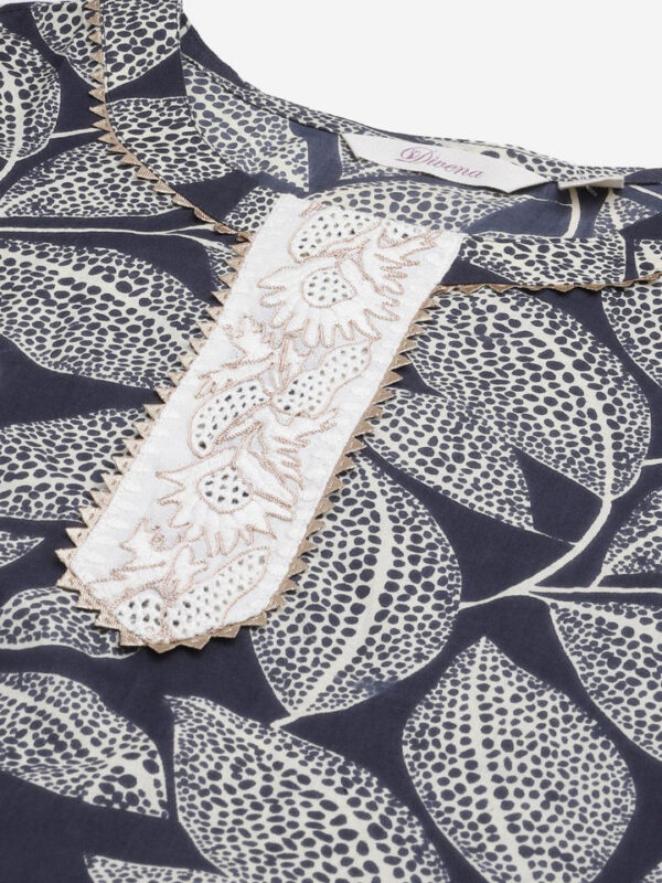 Divena Printred Cotton Kurta Set With Sharara And Dupatta - Image 3