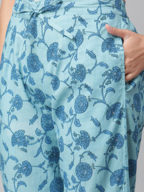 Divena White Cotton Kurta Pant set - Image 5