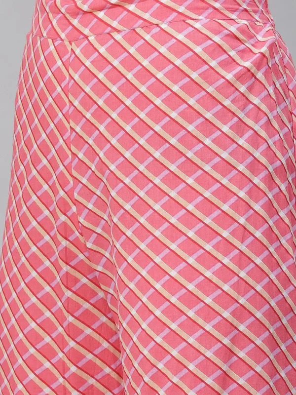 Divena Yellow Printed Kurta with Lahariya Sharara and Ruffled Dupatta Set - Image 6