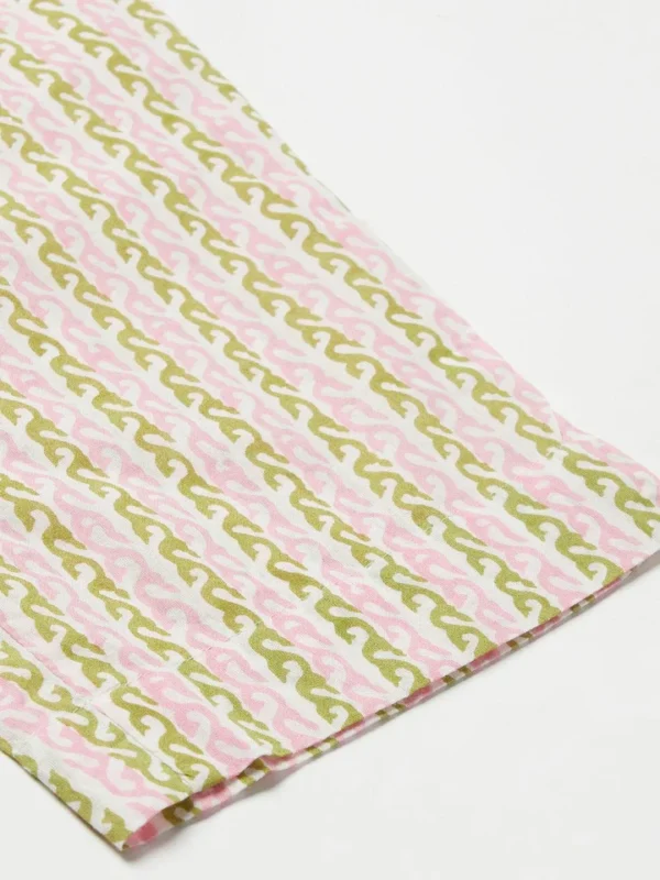 Divena Sky blue Floral Printed Cotton kurta Pant Set - Image 9