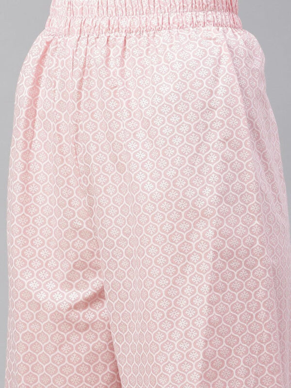 Divena Baby Pink Cotton Kurta Palazzo Set - Image 6