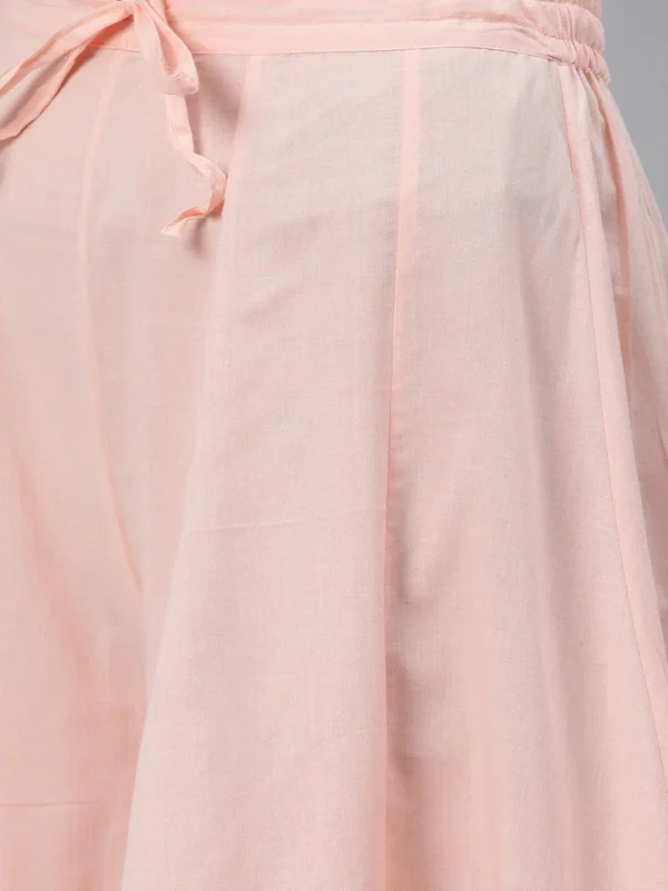 Divena Light Pink Kurta Palazzo Set with Net Dupatta - Image 6