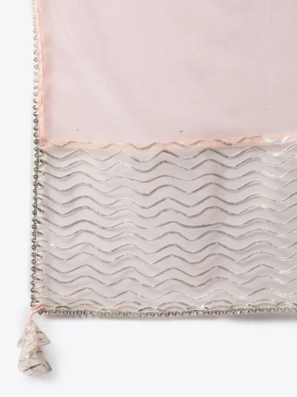 Divena Light Pink Kurta Palazzo Set with Net Dupatta - Image 7