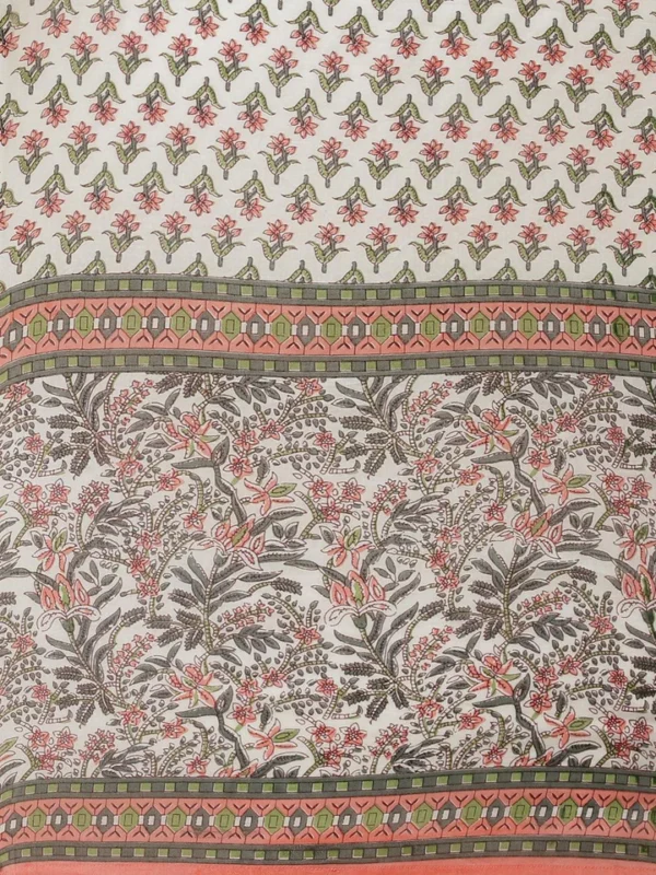 Divena Off white Floral anarkali kurta pant set with Dupatta - Image 7