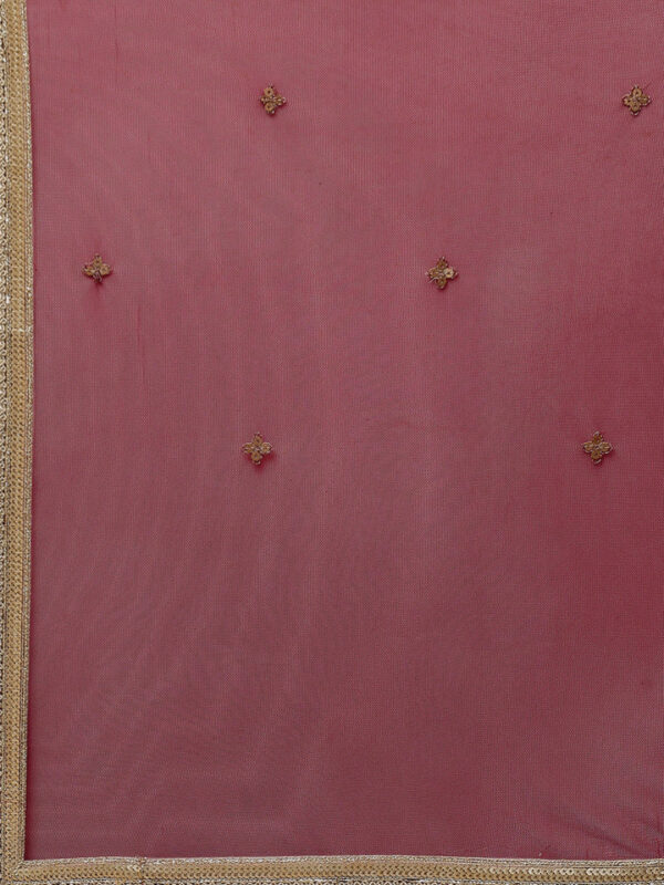 Divena Maroon Velvet hand work Kurta pant With Net Dupatta set - Image 7