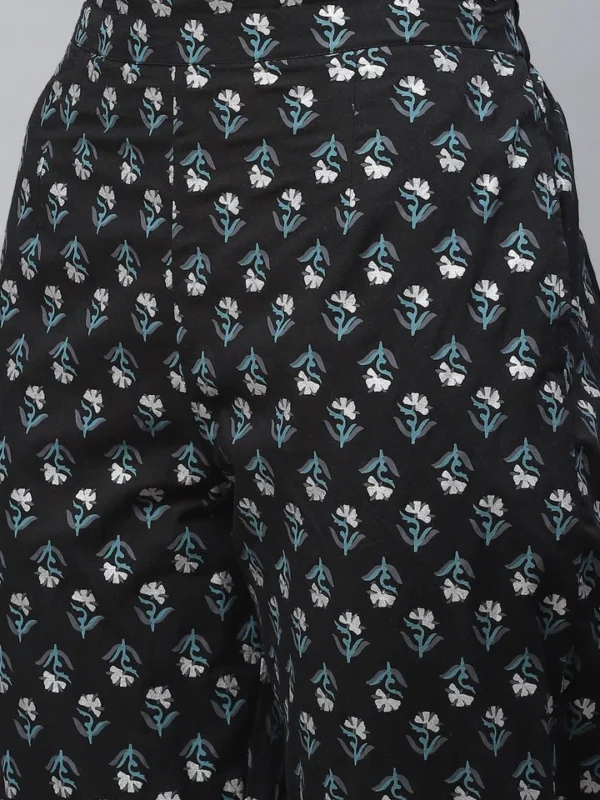 Divena Black Anarkali Kurta Pant set with Net Dupatta - Image 6