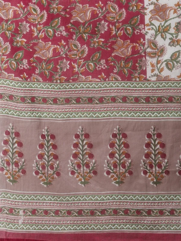 Divena Purple Cotton Anarkali Kurta Pant Set with Dupatta - Image 7