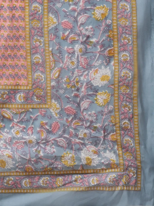 Divena Cotton Floral printed Anarkali kurta Pant set With Dupatta - Image 7