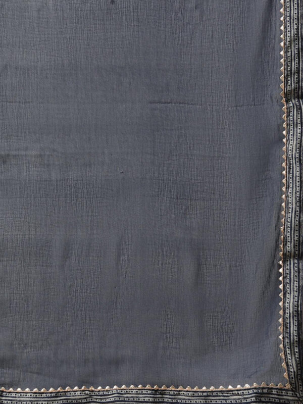 Divena Blue Bandhani Print Chanderi Kurta pant set With Dupatta - Image 6