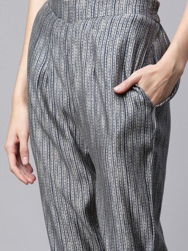 Divena Blue Bandhani Print Chanderi Kurta pant set With Dupatta - Image 7