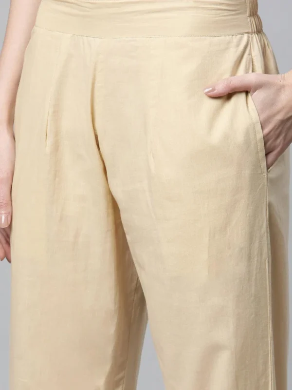 Divena Beige Color Cotton Straight Kurta Pant Set with Dupatta - Image 7