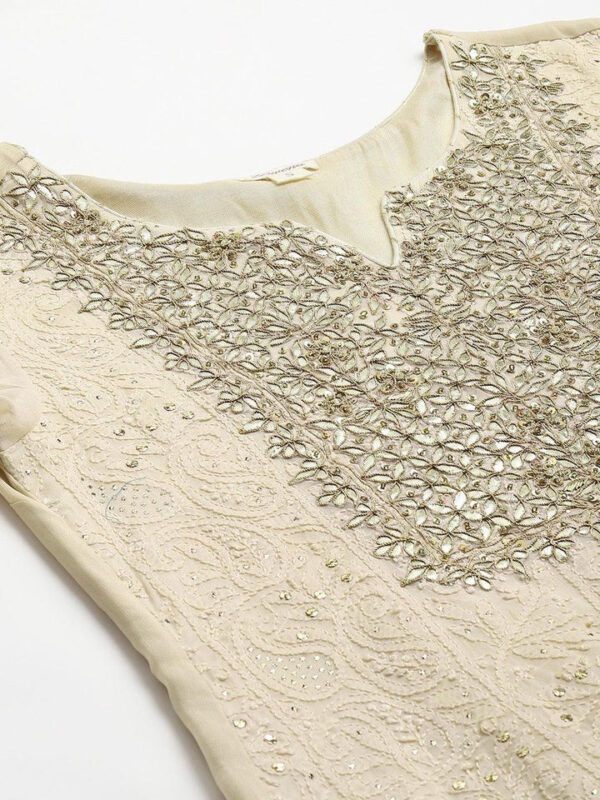 Divena Baby Pink Pure Rassion Chenderi Kurta Sharara Set with Dupatta - Image 5