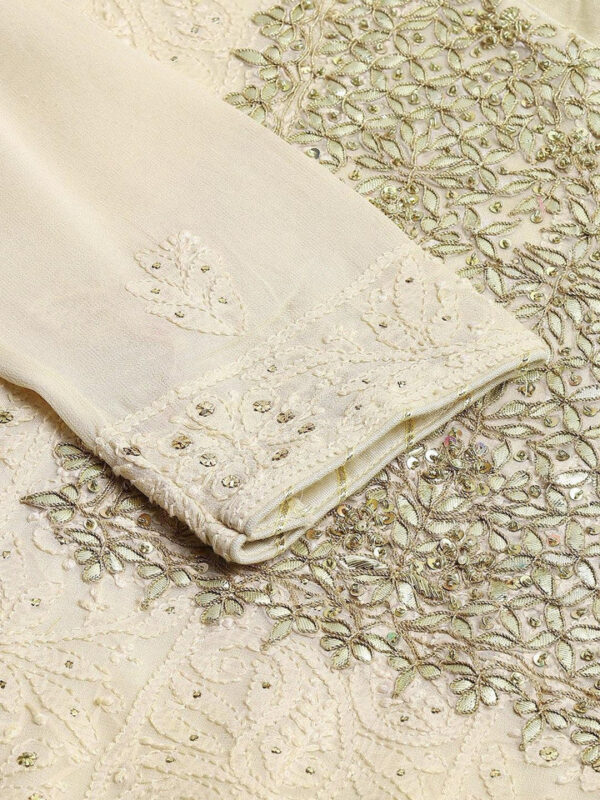 Divena Baby Pink Pure Rassion Chenderi Kurta Sharara Set with Dupatta - Image 6