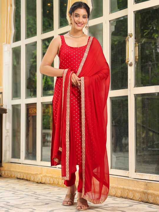 CGsiGNCh_f512bf41842b4a06848da2d59223c40e Women's Pink Georgette Embroidered Top With Pant & Cape Set - Image 1